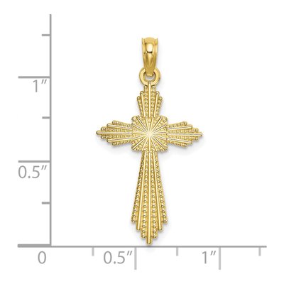 10K Yellow Gold Fancy Cross Pendant – view 4