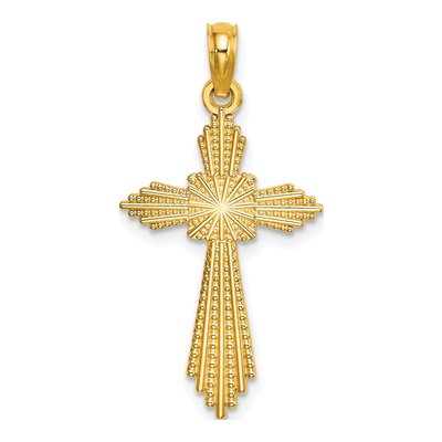 10K Yellow Gold Fancy Cross Pendant