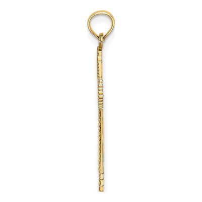 10K Yellow Gold Diamond-Cut Cross Pendant – view 3