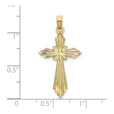 10K Yellow Gold Diamond-Cut Cross Pendant – view 4