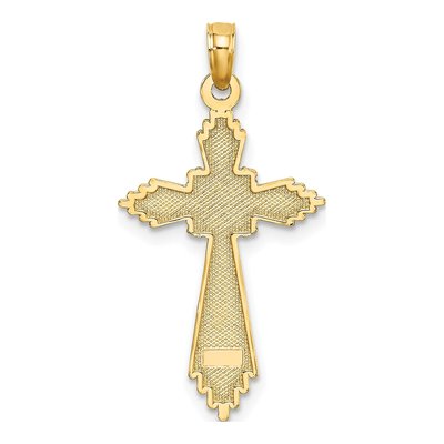 10K Yellow Gold Diamond-Cut Cross Pendant – view 5