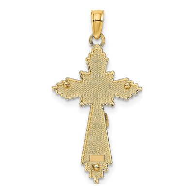 10K Yellow Gold Diamond-Cut Crucifix Charm – view 5