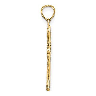 10K Yellow Gold Diamond-Cut Cross Pendant – view 3