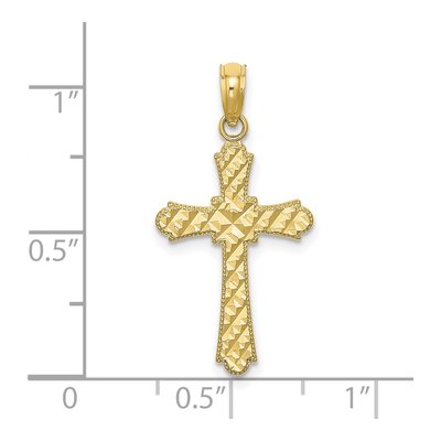 10K Yellow Gold Diamond-Cut Cross Pendant – view 4