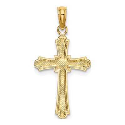 10K Yellow Gold Diamond-Cut Cross Pendant – view 5