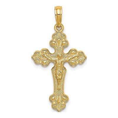 10K Yellow Gold Crucifix Charm