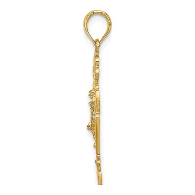 10K Yellow Gold Diamond-Cut Crucifix Charm – view 3