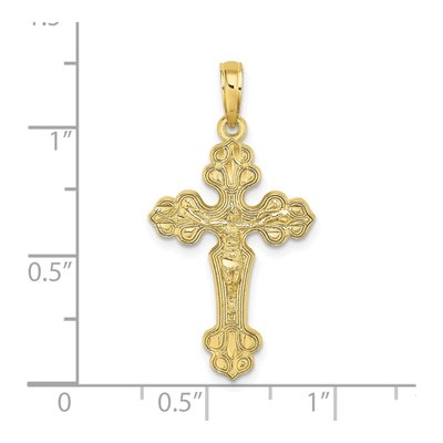 10K Yellow Gold Diamond-Cut Crucifix Charm – view 4