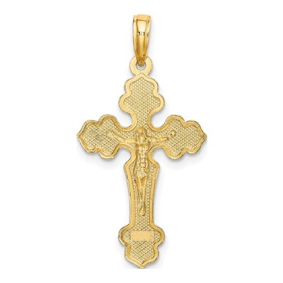 10K Yellow Gold Diamond-Cut Crucifix Charm – view 5