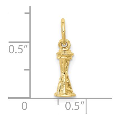 10K Yellow Gold Seattle Space Needle Charm – view 4
