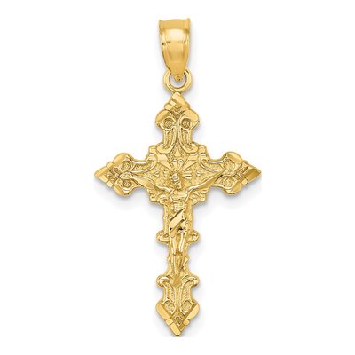 10K Yellow Gold Crucifix Charm