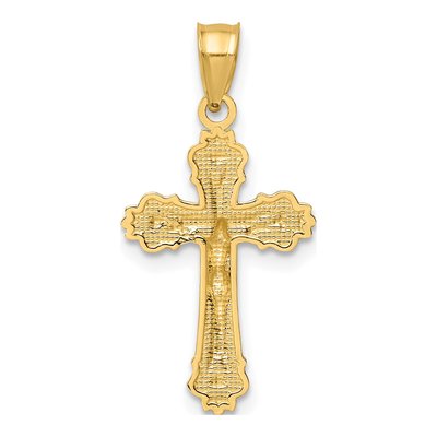 10K Yellow Gold Textured Crucifix Pendant – view 5