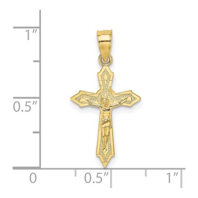 10K Yellow Gold Arrow-Point Crucifix Charm – view 4
