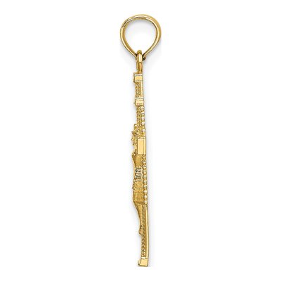 10K Yellow Gold Beaded Crucifix Pendant – view 3