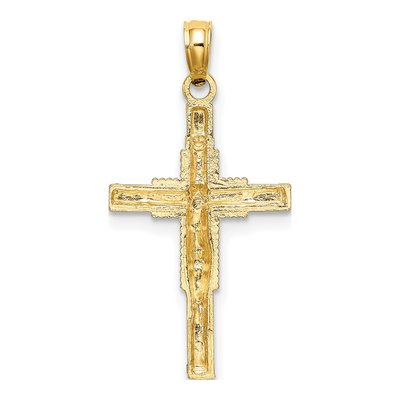 10K Yellow Gold Beaded Crucifix Pendant – view 5