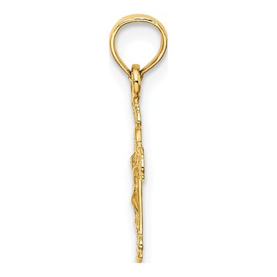 10K Yellow Gold Mini Crucifix Pendant – view 3