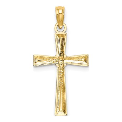 10K Yellow Gold Diamond-Cut Cross Pendant – view 5