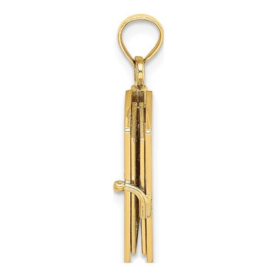10K Yellow Gold 3D Santa Biblia Bible Pendant – view 3