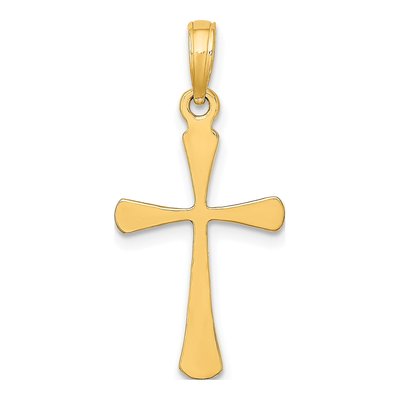 10K Yellow Gold Beveled Tip Cross Charm – view 5