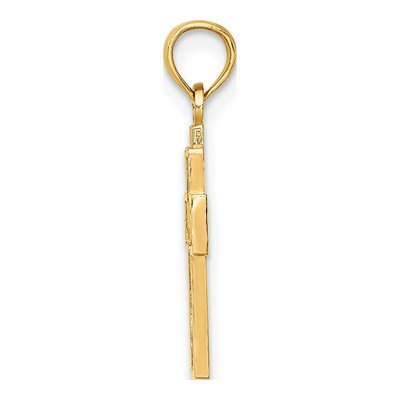 10K Yellow Gold Cut-Out Heart Cross Charm – view 3