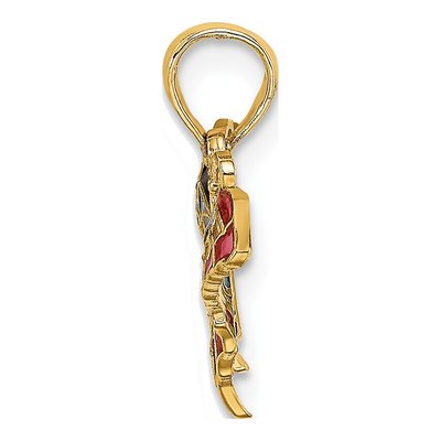10K Yellow Gold Blue & Red Enamel Butterfly Charm – view 2