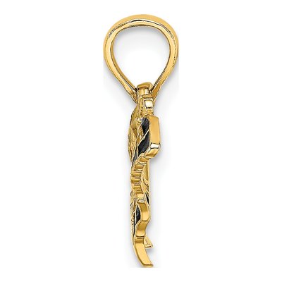 10K Yellow Gold Enameled Butterfly Charm – view 2