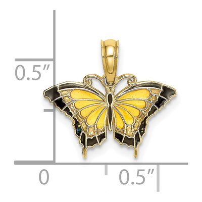 10K Yellow Gold Enameled Butterfly Charm – view 3