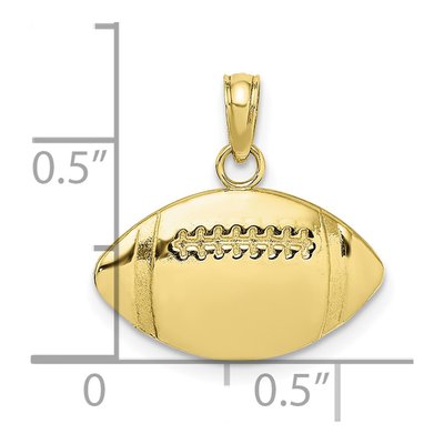 10K Yellow Gold Football Charm – view 4