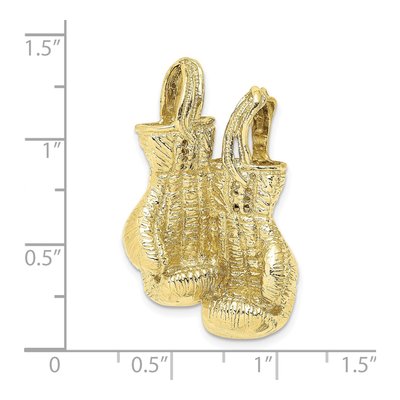 10K Yellow Gold 3-D Boxing Gloves Pendant – view 4
