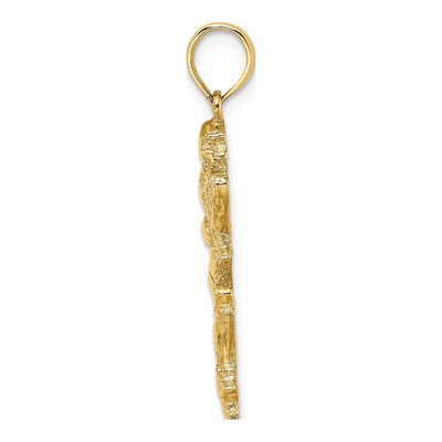 10K Yellow Gold Football Player Pendant – view 3