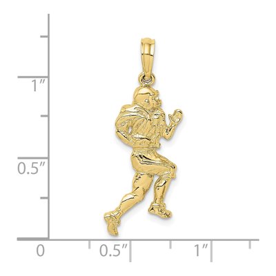 10K Yellow Gold Football Player Pendant – view 4