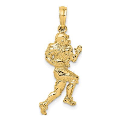 10K Yellow Gold Football Player Pendant