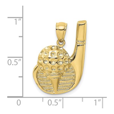 10K Yellow Gold Golf Club Ball Pendant – view 4
