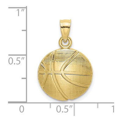 10K Yellow Gold Textured Basketball Charm – view 4