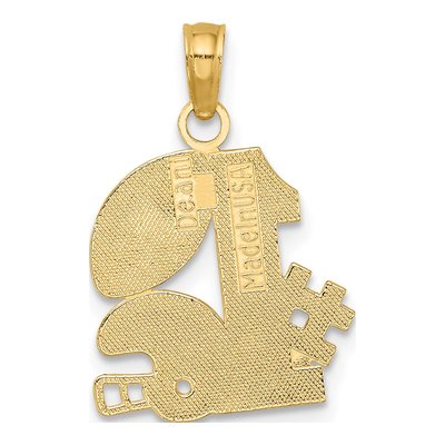 10K Yellow Gold Football Helmet Number 1 Charm – view 5