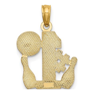 10K Yellow Gold Bowling Ball Pins Number 1 Charm – view 5