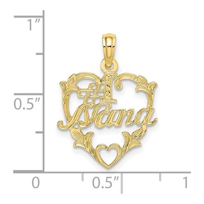 10K Yellow Gold NANA Heart Number 1 Pendant – view 4