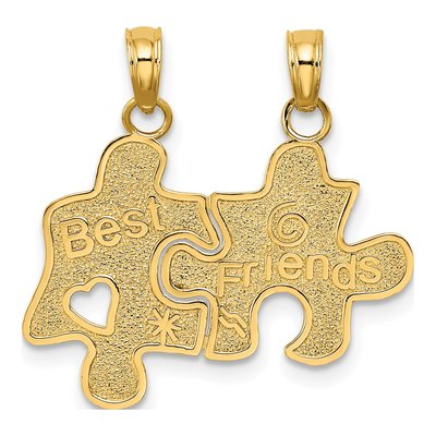 10K Yellow Gold Best Friends Puzzle Set Charm