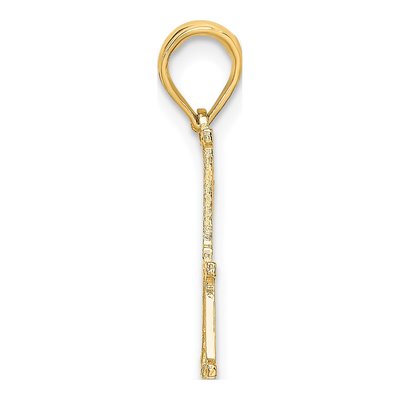 10K Yellow Gold ' Papa' Cut-Out Number 1 Pendant – view 3