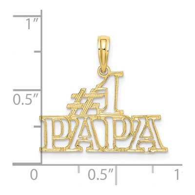 10K Yellow Gold ' Papa' Cut-Out Number 1 Pendant – view 4