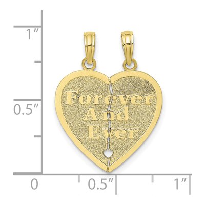 10K Yellow Gold Forever Ever 2-Piece Break-A-Part Heart Charm – view 4