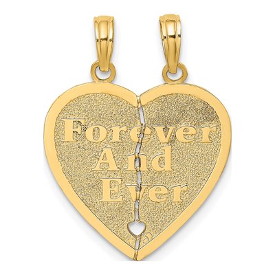 10K Yellow Gold Forever Ever 2-Piece Break-A-Part Heart Charm