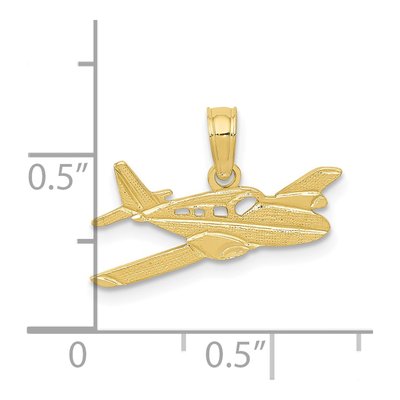10K Yellow Gold Cessna Airplane Pendant – view 4