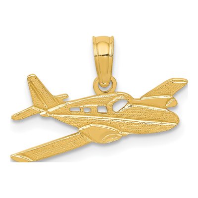 10K Yellow Gold Cessna Airplane Pendant