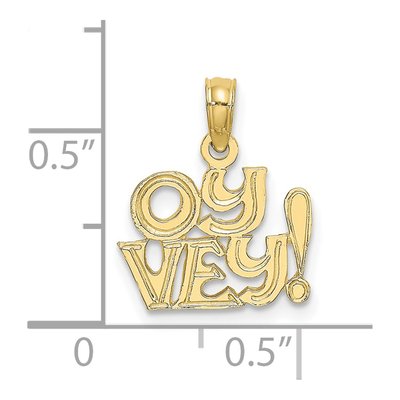 10K Yellow Gold OY VEY Pendant – view 4