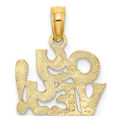 10K Yellow Gold OY VEY Pendant – view 5
