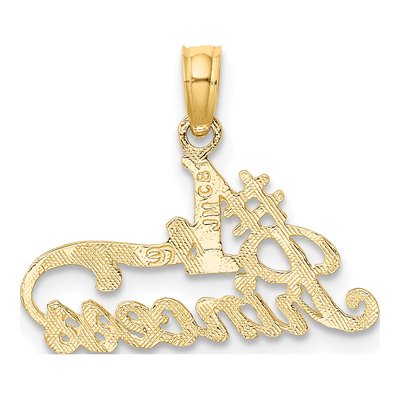 10K Yellow Gold Princess Number 1 Pendant – view 5