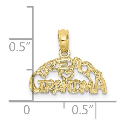 10K Yellow Gold Great Grandma Heart Pendant – view 4