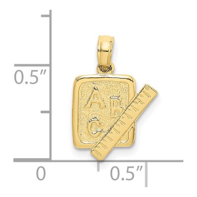 10K Yellow Gold School Book Ruler Charm – view 4