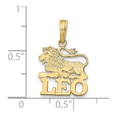 10K Yellow Gold Leo Zodiac Pendant – view 4